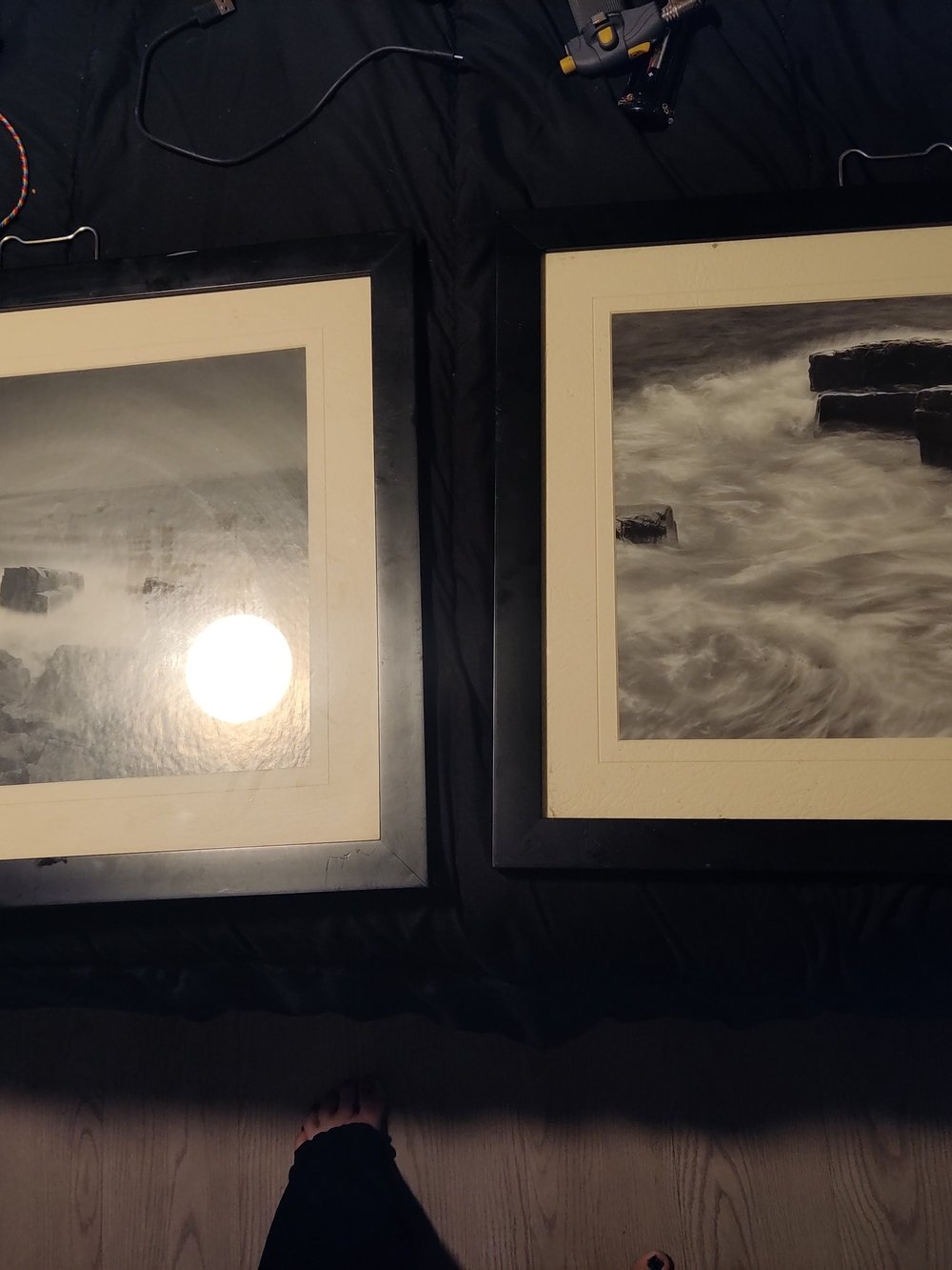 Black Framed Coastal Wall Art - Neutral Seascape Print